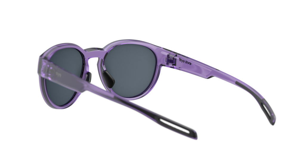 evil eye terra Sportbrille – violet transparent – LST® grey silver M – Rückansicht