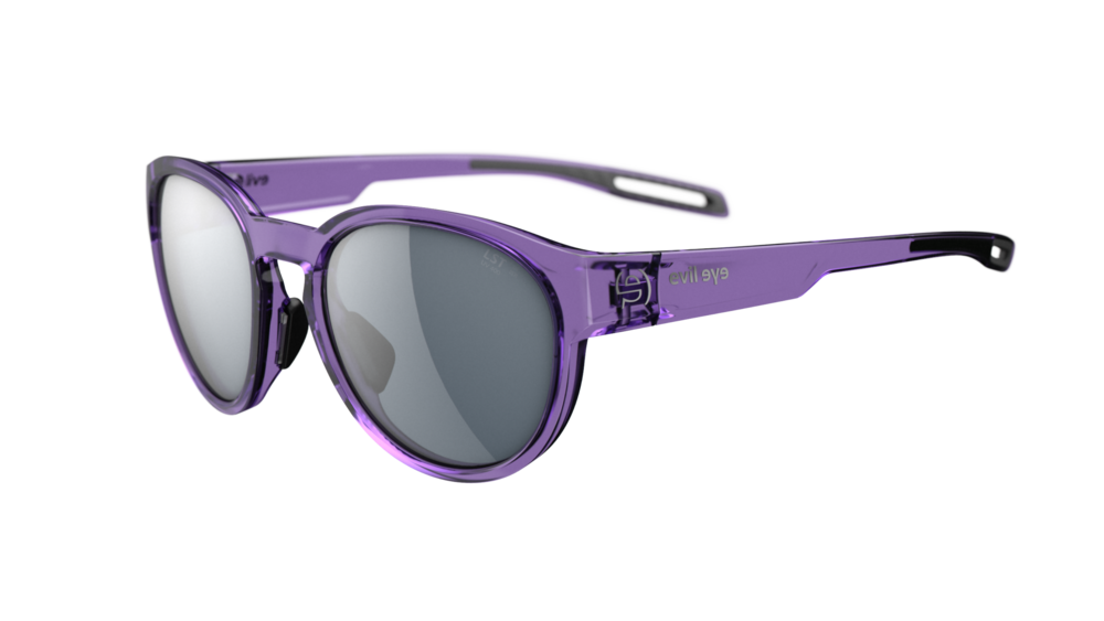 evil eye terra Sportbrille – violet transparent – LST® grey silver M – Seitenansicht