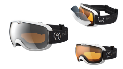 evil eye peaksight Skibrille – white matt – LST® grey silver M light – Seitenansicht