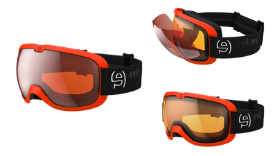 evil eye peaksight Skibrille – neon orange matt – LST® active silver M light – Seitenansicht