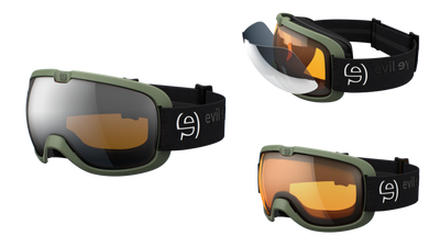 evil eye peaksight Skibrille – forest green matt – LST® grey silver M light – Seitenansicht