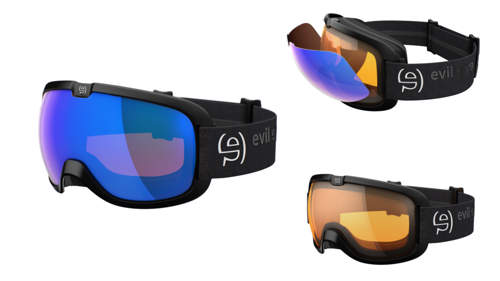 evil eye peaksight Skibrille – black matt – LST® active blue M light – Seitenansicht