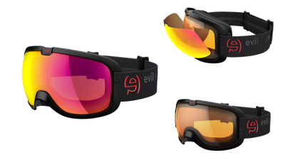evil eye peaksight Skibrille – black matt – LST® active red M light – Seitenansicht