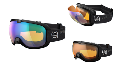 evil eye peaksight Skibrille – black matt – LST® VARiO blue-green M light – Seitenansicht