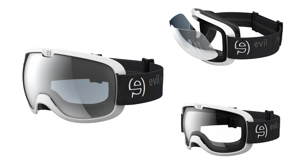 evil eye peaksight cl Skibrille – white matt – LST® grey silver M light – Seitenansicht