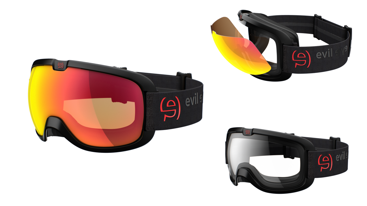 evil eye peaksight cl Skibrille – black matt – LST® active red M light – Seitenansicht