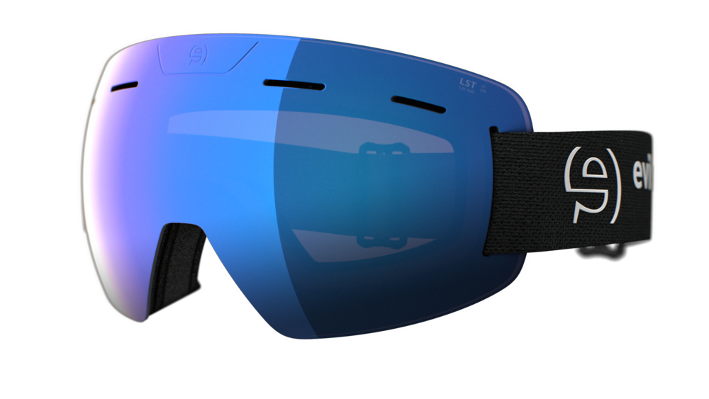 evil eye peaklite Skibrille – black matt – LST® active blue M – Seitenansicht