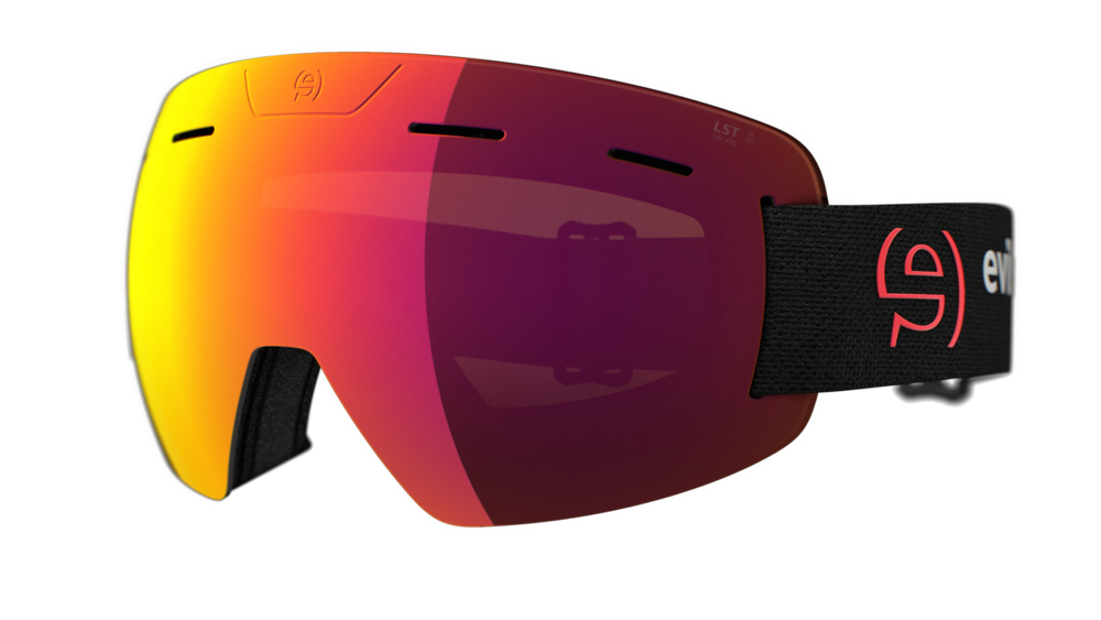 evil eye peaklite Skibrille – black matt – LST® active red M – Seitenansicht