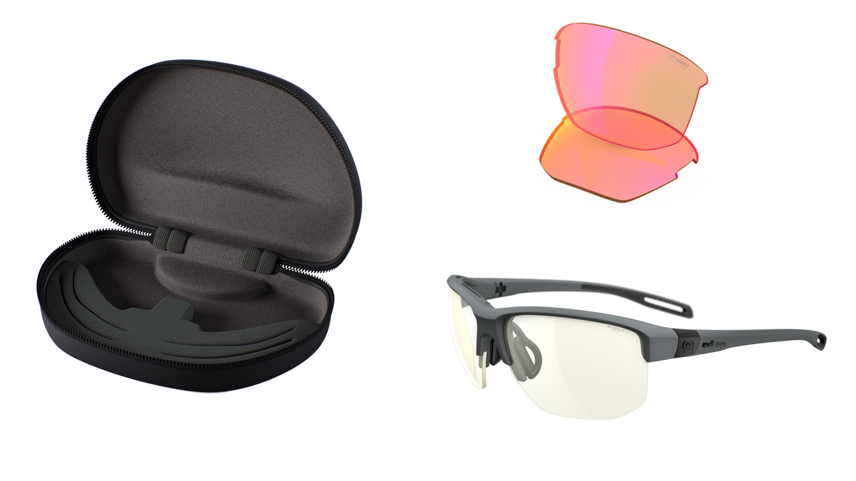 evil eye elate.t package Sportbrillen-Set – dark grey matt – e-sport – Seitenansicht